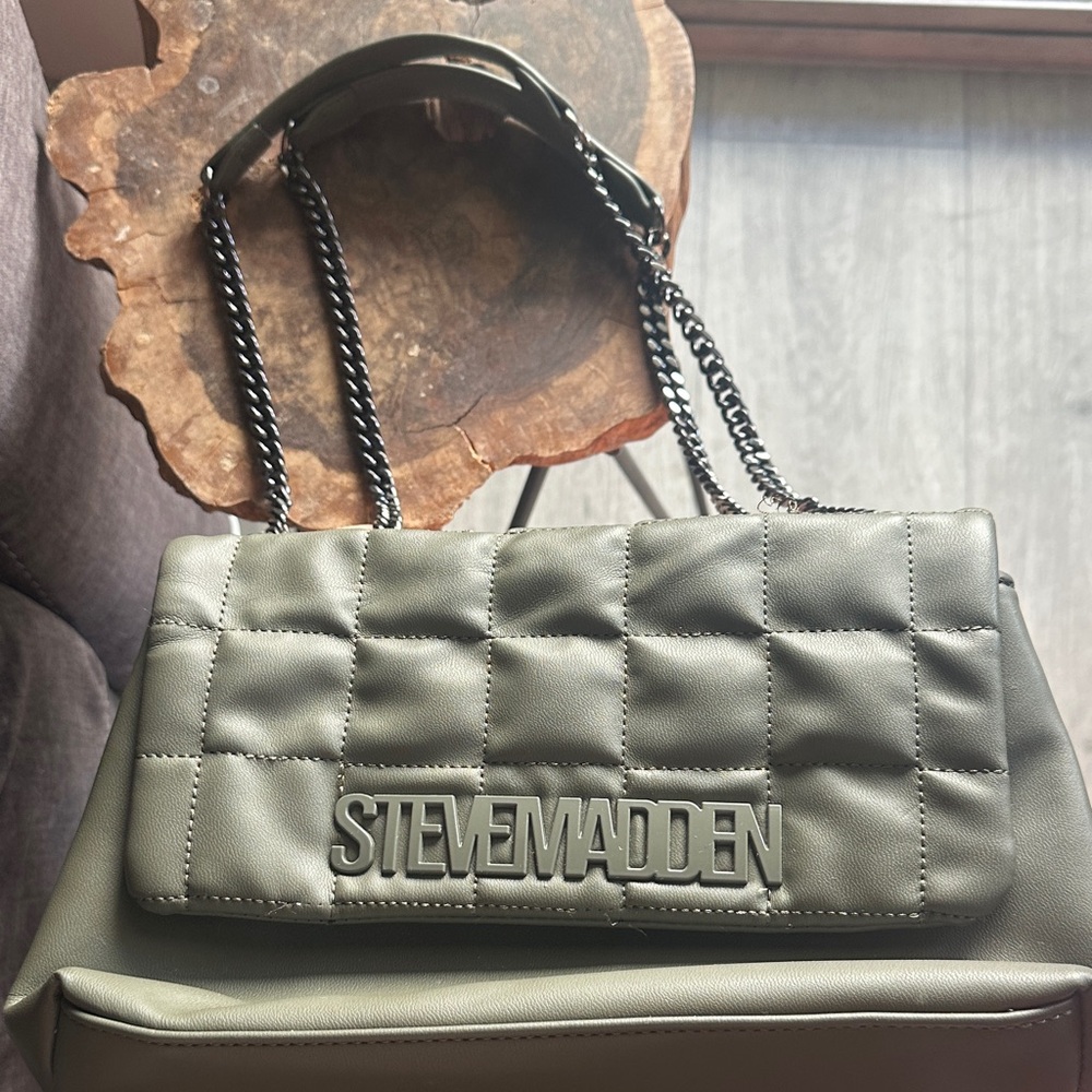 Steve Madden Quilted Green Shoulder Bag